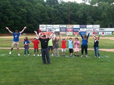 The umpire joined the kids doing the YMCA 