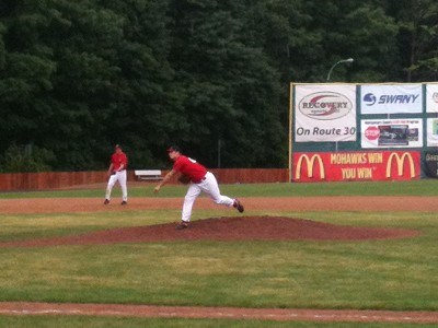 Mayfield's D.J. Hoagboon threw 1 inning left handed and the next inning right handed