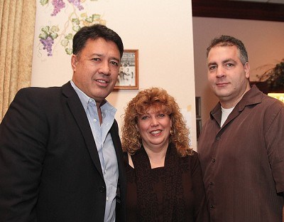 Montgomery County Chamber President Deb Auspelmyer and her husband Mark with Ron Darling