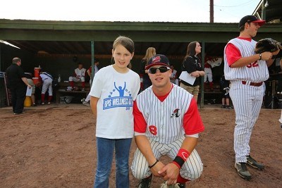 Third Basemen Brian Ruby (Binghamton) and his baseball buddy