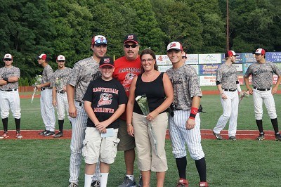 Kevin Guthrie and Josh Gardiner with their host family