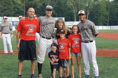 Andy Ward and Taylor Blatch with their host family