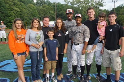 JaVon Shelby, Marcus Cason and Zack Brown with their host family