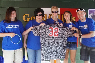 The team signed jersey held by St. Mary's employees!