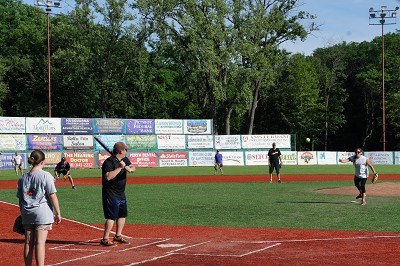 A little softball before the Mohawks game.