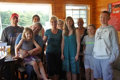 A family party in the skybox- best seat in the house!