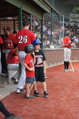 Our bat boys helping out the team