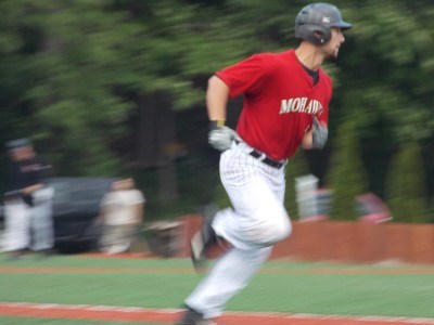 Jake Salpietro of Fairfield runs to first base