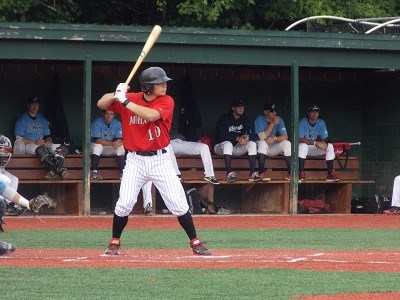 Josh Gardiner of Radford makes his first plate appearence in his second season with the Mohawks