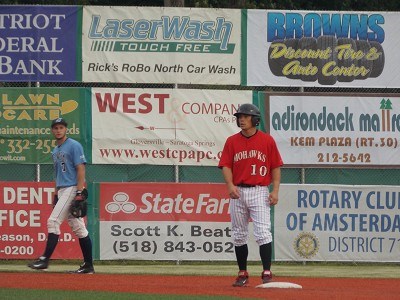 Josh Gardiner of Radford stands on second base during the second inning