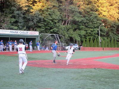 Tyler Frank crosses the plate after a Tristen Carranza sacrifice fly in the third inning.