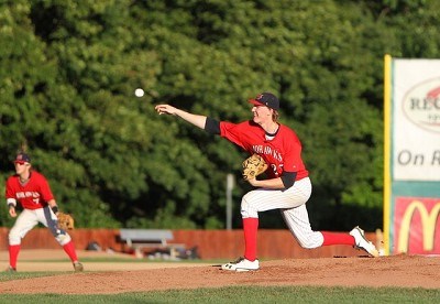 Trey Wingenter (Auburn) delivers a pitch