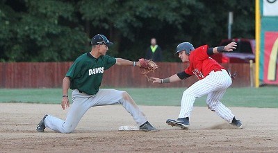 Kyle Barrett (Kentucky) is tagged out by second basemen Jordan Friend (Alabama A&M) on an attempted steal in the fourth inning