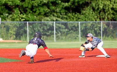 Second basemen Drew Freedman (Wake Forest) prepares to recieve the ball.