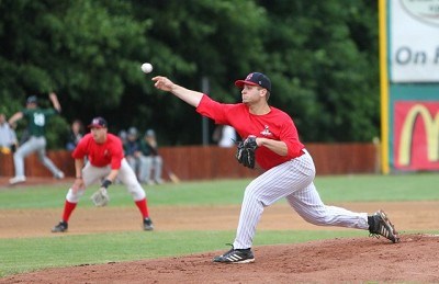 Logan Fullmer (Maine) delivers a pitch