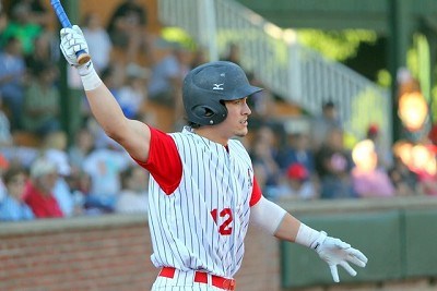 Catcher Alex DeBellis of Lynn stands on deck during the second inning.