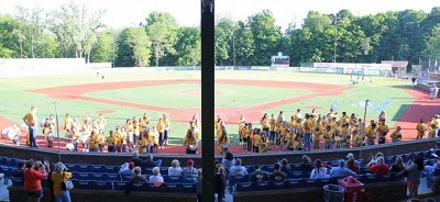 The Lynch Literacy Academy Band performs before the game.