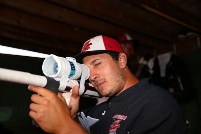 Fairfield pitcher EJ Ashworth enjoys a night off.